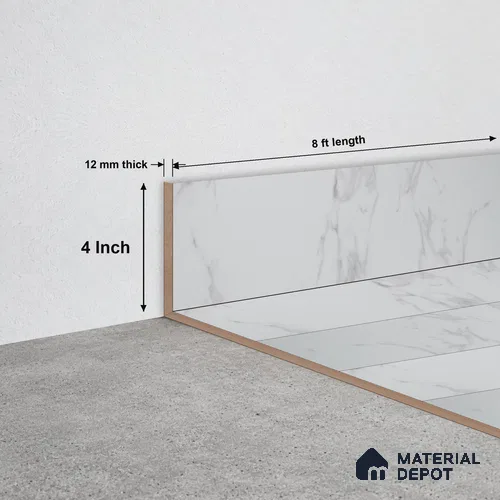 WPC Skirting Stone Core TF 00003 H | 8 ft x 4 Inch x 12 mm | Compatible for SPC Floor SP 00066