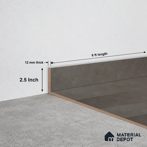 WPC Skirting Stone Core TF 00004 E | 8 ft x 2.5 Inch x 12 mm | Compatible for SPC Floor SP 00067