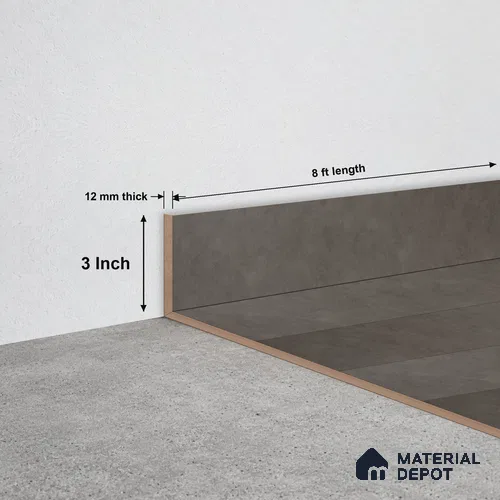 WPC Skirting Stone Core TF 00004 F | 8 ft x 3 Inch x 12 mm | Compatible for SPC Floor SP 00067