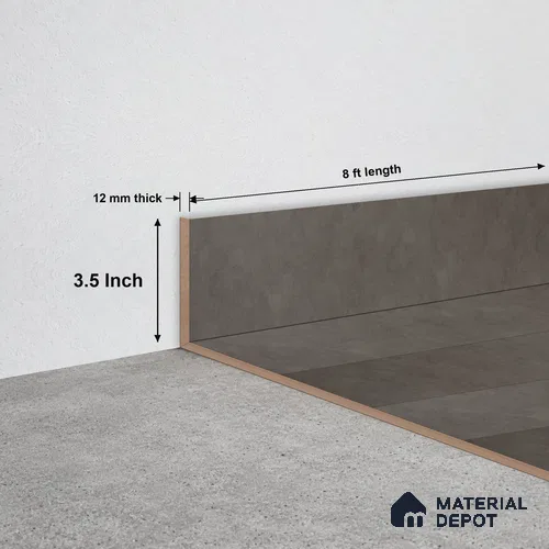 WPC Skirting Stone Core TF 00004 G | 8 ft x 3.5 Inch x 12 mm | Compatible for SPC Floor SP 00067