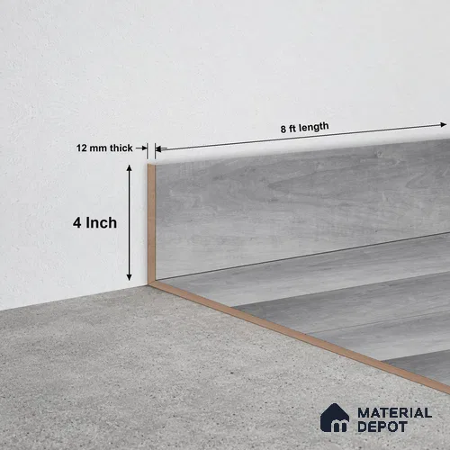 WPC Skirting Stone Core TF 00005 H | 8 ft x 4 Inch x 12 mm | Compatible for SPC Floor SP 00068