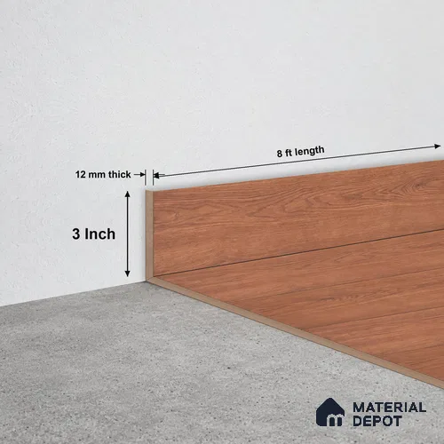 WPC Skirting Stone Core TF 00007 F | 8 ft x 3 Inch x 12 mm | Compatible for SPC Floor SP 00070