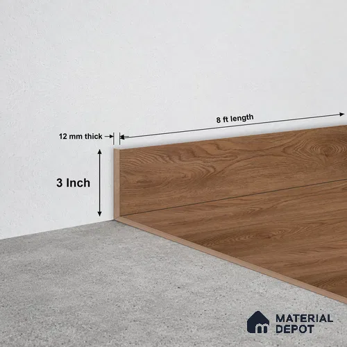WPC Skirting Stone Core TF 00008 F | 8 ft x 3 Inch x 12 mm | Compatible for SPC Floor SP 00071