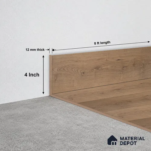 WPC Skirting Stone Core TF 00010 H | 8 ft x 4 Inch x 12 mm | Compatible for SPC Floor SP 00073