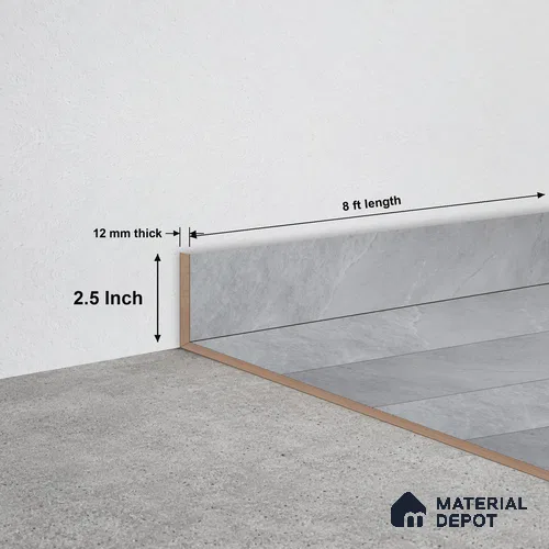 WPC Skirting Stone Core TF 00011 E | 8 ft x 2.5 Inch x 12 mm | Compatible for SPC Floor SP 00074