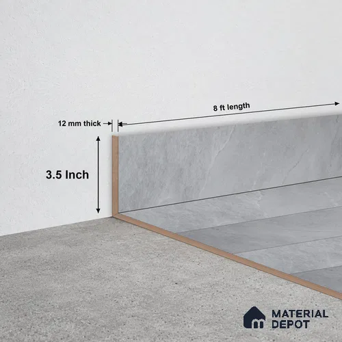 WPC Skirting Stone Core TF 00011 G | 8 ft x 3.5 Inch x 12 mm | Compatible for SPC Floor SP 00074