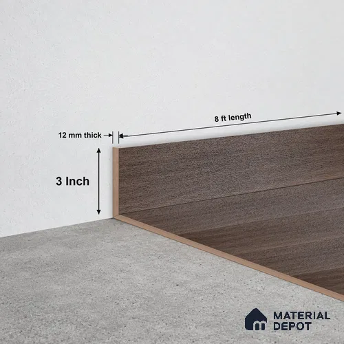 WPC Skirting Hybrid Vinyl Planks TF 00741 B | 8 ft x 3 Inch - 12 mm | Compatible For Vinyl Floor VF 00120