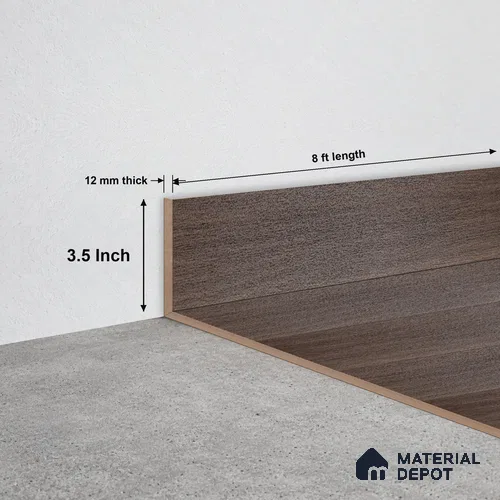 WPC Skirting Hybrid Vinyl Planks TF 00741 C | 8 ft x 3.5 Inch - 12 mm | Compatible For Vinyl Floor VF 00120