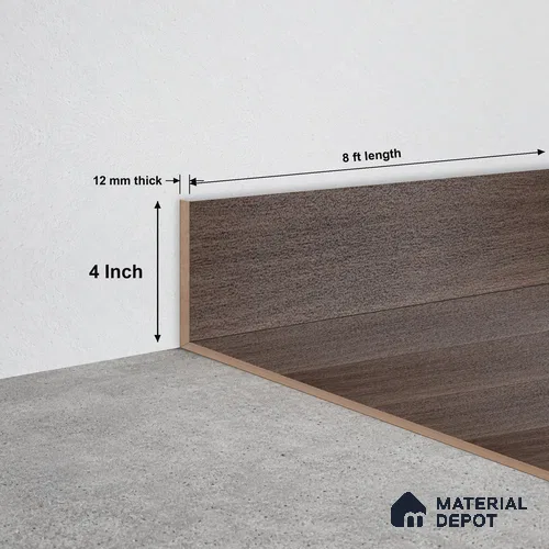 WPC Skirting Hybrid Vinyl Planks TF 00741 D | 8 ft x 4 Inch - 12 mm | Compatible For Vinyl Floor VF 00120