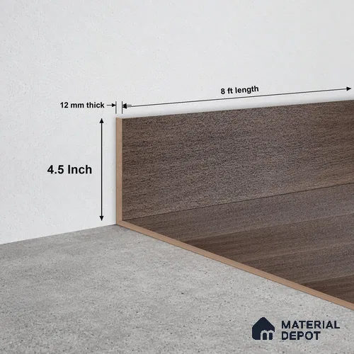 WPC Skirting Hybrid Vinyl Planks TF 00741 E | 8 ft x 4.5 Inch - 12 mm | Compatible For Vinyl Floor VF 00120