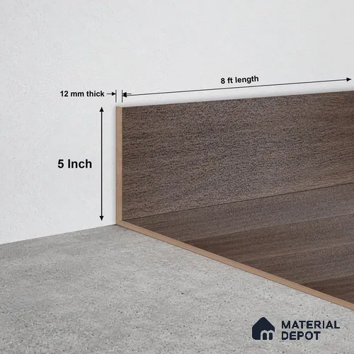 WPC Skirting Hybrid Vinyl Planks TF 00741 F | 8 ft x 5 Inch - 12 mm | Compatible For Vinyl Floor VF 00120
