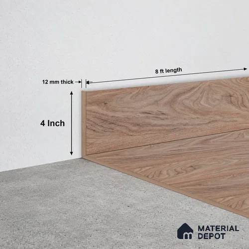 WPC Skirting Hybrid Vinyl Planks TF 00720 D | 8 ft x 4 Inch - 12 mm | Compatible For Vinyl Floor VF 00150