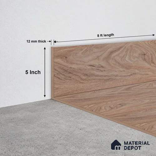 WPC Skirting Hybrid Vinyl Planks TF 00720 F | 8 ft x 5 Inch - 12 mm | Compatible For Vinyl Floor VF 00150