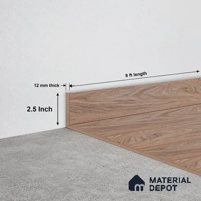 WPC Skirting Hybrid Vinyl Planks TF 00720 | 8 ft x 2.5 Inch - 12 mm | Compatible For Vinyl Floor VF 00150