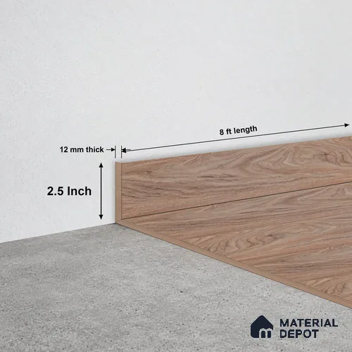 WPC Skirting Hybrid Vinyl Planks TF 00720 | 8 ft x 2.5 Inch - 12 mm | Compatible For Vinyl Floor VF 00150