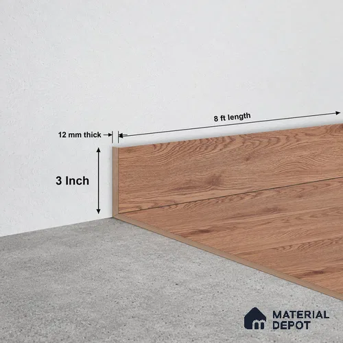WPC Skirting Stone Core TF 00426 B | 8 ft x 3 Inch x 12 mm | Compatible for SPC Floor VF 00128