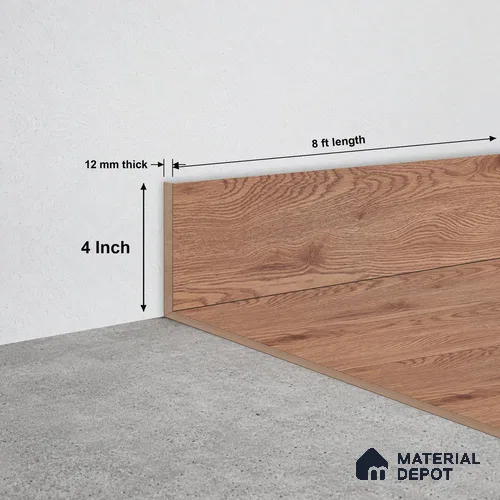 WPC Skirting Stone Core TF 00426 D | 8 ft x 4 Inch x 12 mm | Compatible for SPC Floor VF 00128