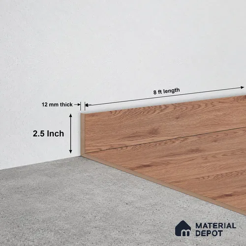WPC Skirting Stone Core TF 00426 | 8 ft x 2.5 Inch x 12 mm | Compatible for SPC Floor VF 00128