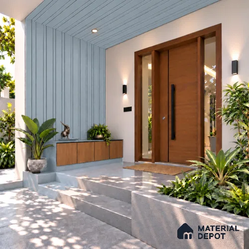 Silver Wooden Exterior Wall Panel PN 06471 P Elite Clad 6 Flute Design 9.51 ft x 8.81 inch WPC Panel - 26 mm | Suitable for Balcony, Facade & Open Area | 10-Year Warranty | Width is Subjected to 5% Variation