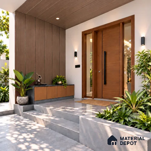 Red Wooden Exterior Wall Panel PN 06471 S Elite Clad Flat Design 9.51 ft x 6.72 inch WPC Panel - 21 mm | Suitable for Balcony, Facade & Open Area | 10-Year Warranty | Width is Subjected to 5% Variation