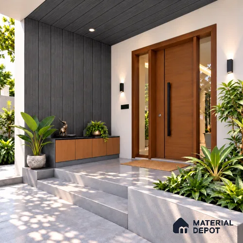 Grey Wooden Exterior Wall Panel PN 06471 U Elite Clad Flat Design 9.51 ft x 6.72 inch WPC Panel - 21 mm | Suitable for Balcony, Facade & Open Area | 10-Year Warranty | Width is Subjected to 5% Variation
