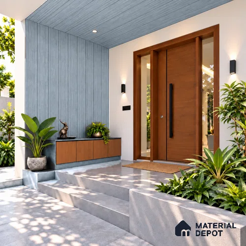Silver Wooden Exterior Wall Panel PN 06471 V Elite Clad Flat Design 9.51 ft x 6.72 inch WPC Panel - 21 mm | Suitable for Balcony, Facade & Open Area | 10-Year Warranty | Width is Subjected to 5% Variation