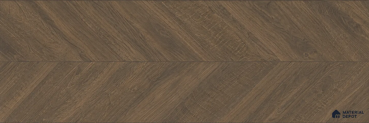 HDF Chevron Authentic Embossed Laminate Wood Floor AC5 Grade LF 00330 D Patternia Milk Chocolate 48 x 12 inch (1215x300 mm) - 8 mm | Aqua Protect 12 Hours Water Resistance | Anti Static and Stain Resistant | 0.5 mm V Groove | Real Wood Touch Surface | Uniclic Installation | 14 Plank Variations | 20 Years Warranty