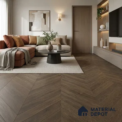 HDF Milk Chocolate Laminate Wood Floor 48 x 12 inch - 8 mm | LF 00330 D | 30 Years Residential Warranty AC5 Grade | 12 Hours+ Water Resistance | DIY Uniclic Installation | Suitable For Living Room, Bedroom & Office | 14 Plank Variations