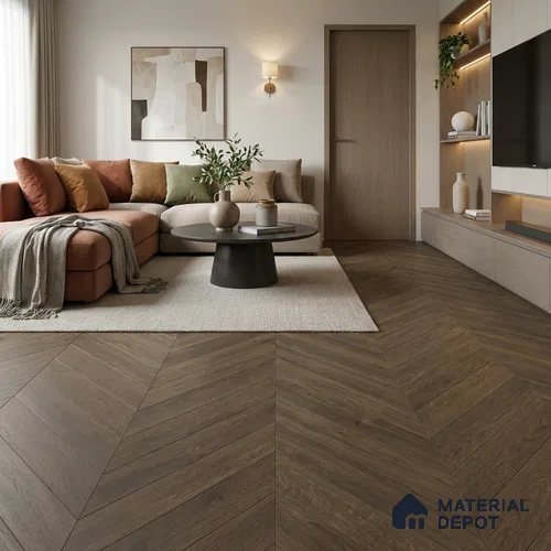 HDF Milk Chocolate Laminate Wood Floor 48 x 12 inch - 8 mm | LF 00330 D | 30 Years Residential Warranty AC5 Grade | 12 Hours+ Water Resistance | DIY Uniclic Installation | Suitable For Living Room, Bedroom & Office | 14 Plank Variations