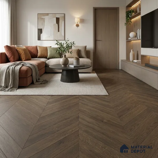 HDF Milk Chocolate Laminate Wood Floor 48 x 12 inch - 8 mm | LF 00330 D | 30 Years Residential Warranty AC5 Grade | 12 Hours+ Water Resistance | DIY Uniclic Installation | Suitable For Living Room, Bedroom & Office | 14 Plank Variations
