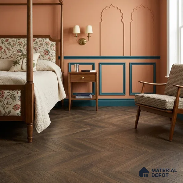 HDF Milk Chocolate Laminate Wood Floor 48 x 12 inch - 8 mm | LF 00330 D | 30 Years Residential Warranty AC5 Grade | 12 Hours+ Water Resistance | DIY Uniclic Installation | Suitable For Living Room, Bedroom & Office | 14 Plank Variations