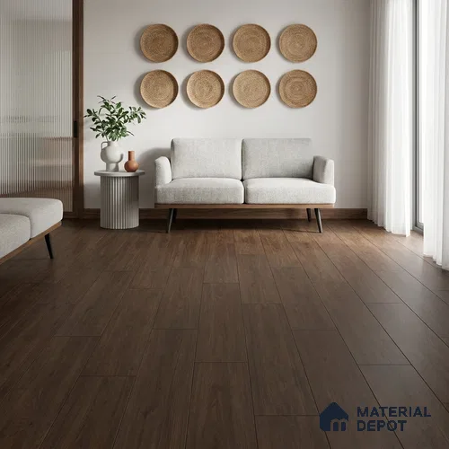 Chevron Engineered Floor EF 00067 B Patternia Burnt Dark Walnut 20 x 4 inch (510x90 mm) - 15 mm | 100% Sustainable | 3 mm Top Layer | 25 Year Warranty | Eco Friendly | Suitable with Underfloor Heating
