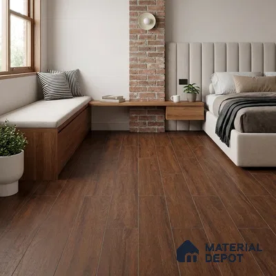 Chevron Engineered Floor EF 00067 Patternia Brown Walnut 20 x 4 inch (510x90 mm) - 15 mm | 100% Sustainable | 3 mm Top Layer | 25 Year Warranty | Eco Friendly | Suitable with Underfloor Heating