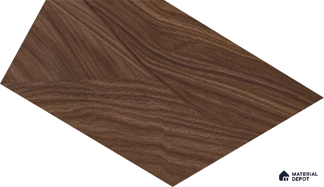 Modular Patterned Azalia Walnut Engineered Wood Floor | EF 00080 B | 20 x 12 inch (520x300 mm) - 15 mm | 2 mm Walnut Top Wear Layer | Suitable For Living Room, Bedroom | Silanblok SM Adhesive Glue Down Installation