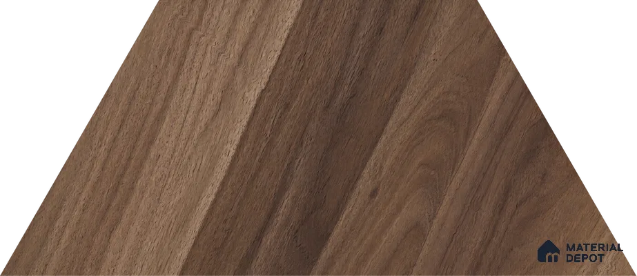 Modular Hexagon Star Pattern Walnut Engineered Wood Floor | EF 00079 B | 17 x 7 inch (439x190 mm) - 14 mm | 2 mm American Walnut Top Wear Layer | Suitable For Living Room, Bedroom | Silanblok SM Adhesive Glue Down Installation