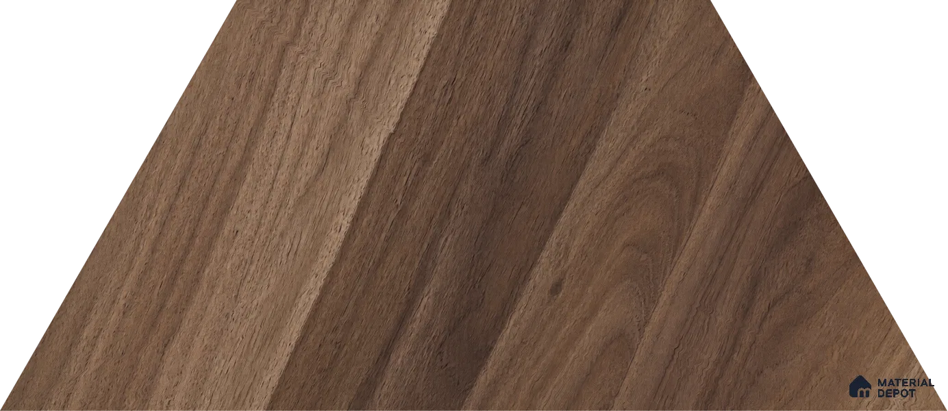 Modular Hexagon Star Pattern Walnut Engineered Wood Floor | EF 00079 B | 17 x 7 inch (439x190 mm) - 14 mm | 2 mm American Walnut Top Wear Layer | Suitable For Living Room, Bedroom | Silanblok SM Adhesive Glue Down Installation