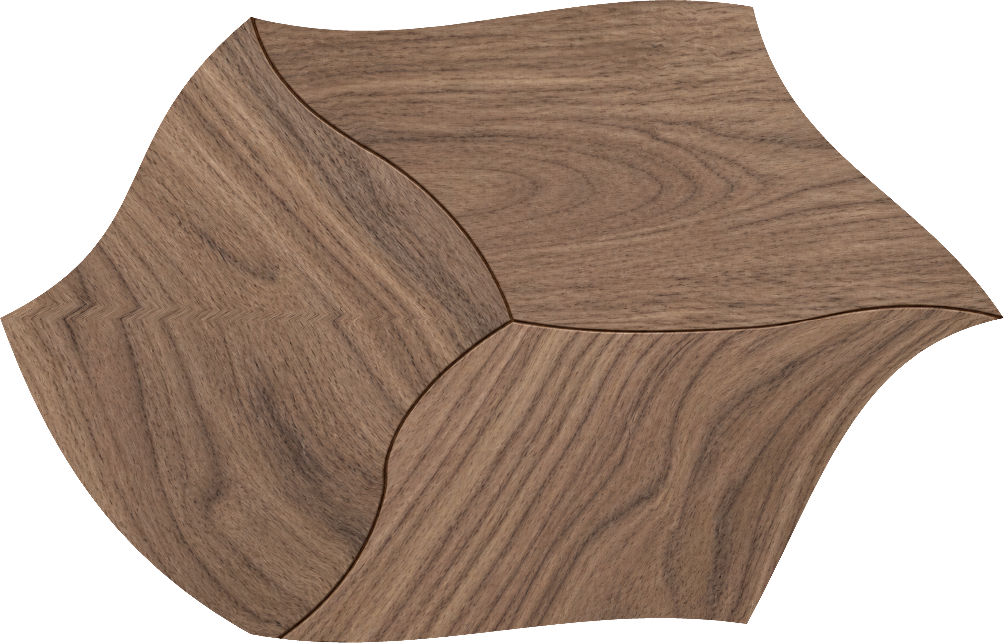 Modular Patterned Lotus Curve Walnut Engineered Wood Floor | EF 00075 B | 18 x 11 inch (453x290 mm) - 14 mm | 2 mm American Walnut Top Wear Layer | Suitable For Living Room, Bedroom | Silanblok SM Adhesive Glue Down Installation