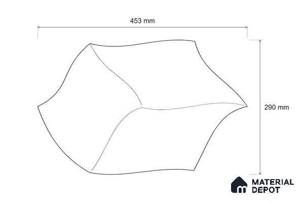 Modular Patterned Lotus Curve Walnut Engineered Wood Floor | EF 00075 B | 18 x 11 inch (453x290 mm) - 14 mm | 2 mm American Walnut Top Wear Layer | Suitable For Living Room, Bedroom | Silanblok SM Adhesive Glue Down Installation