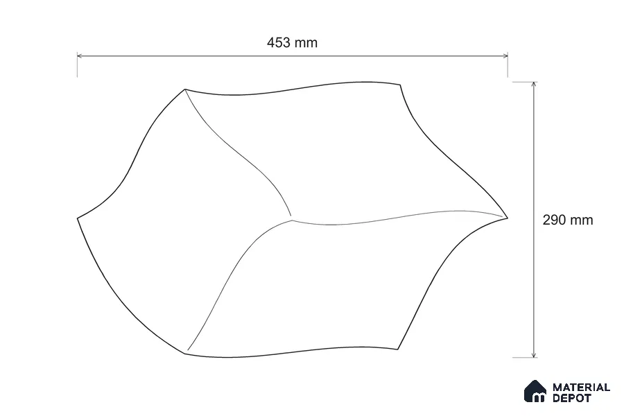 Modular Patterned Lotus Curve Walnut Engineered Wood Floor | EF 00075 B | 18 x 11 inch (453x290 mm) - 14 mm | 2 mm American Walnut Top Wear Layer | Suitable For Living Room, Bedroom | Silanblok SM Adhesive Glue Down Installation