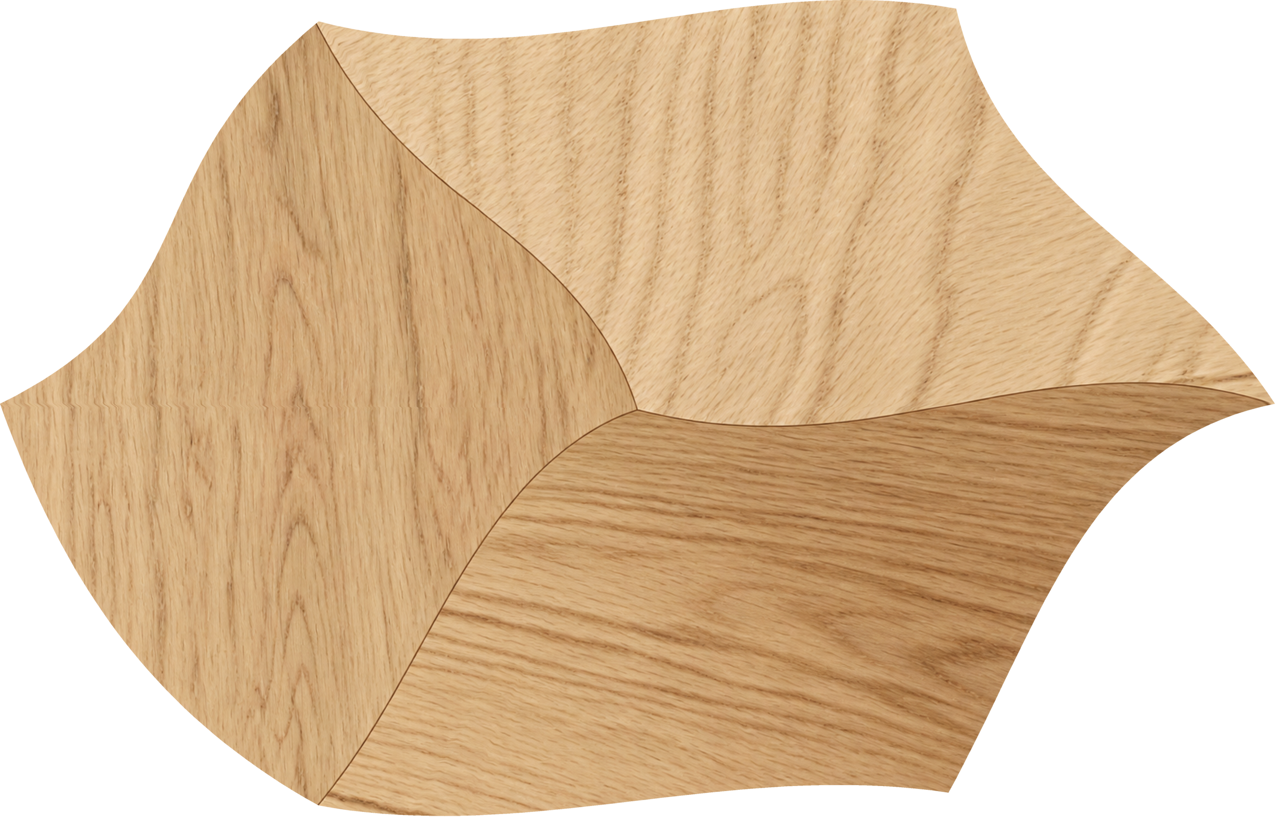 Modular Patterned Lotus Curve Oak Engineered Wood Floor | EF 00075 |  18 x 11 inch (453x290 mm) - 14 mm | 2 mm European Oak Top Wear Layer | Suitable For Living Room, Bedroom | Silanblok SM Adhesive Glue Down Installation