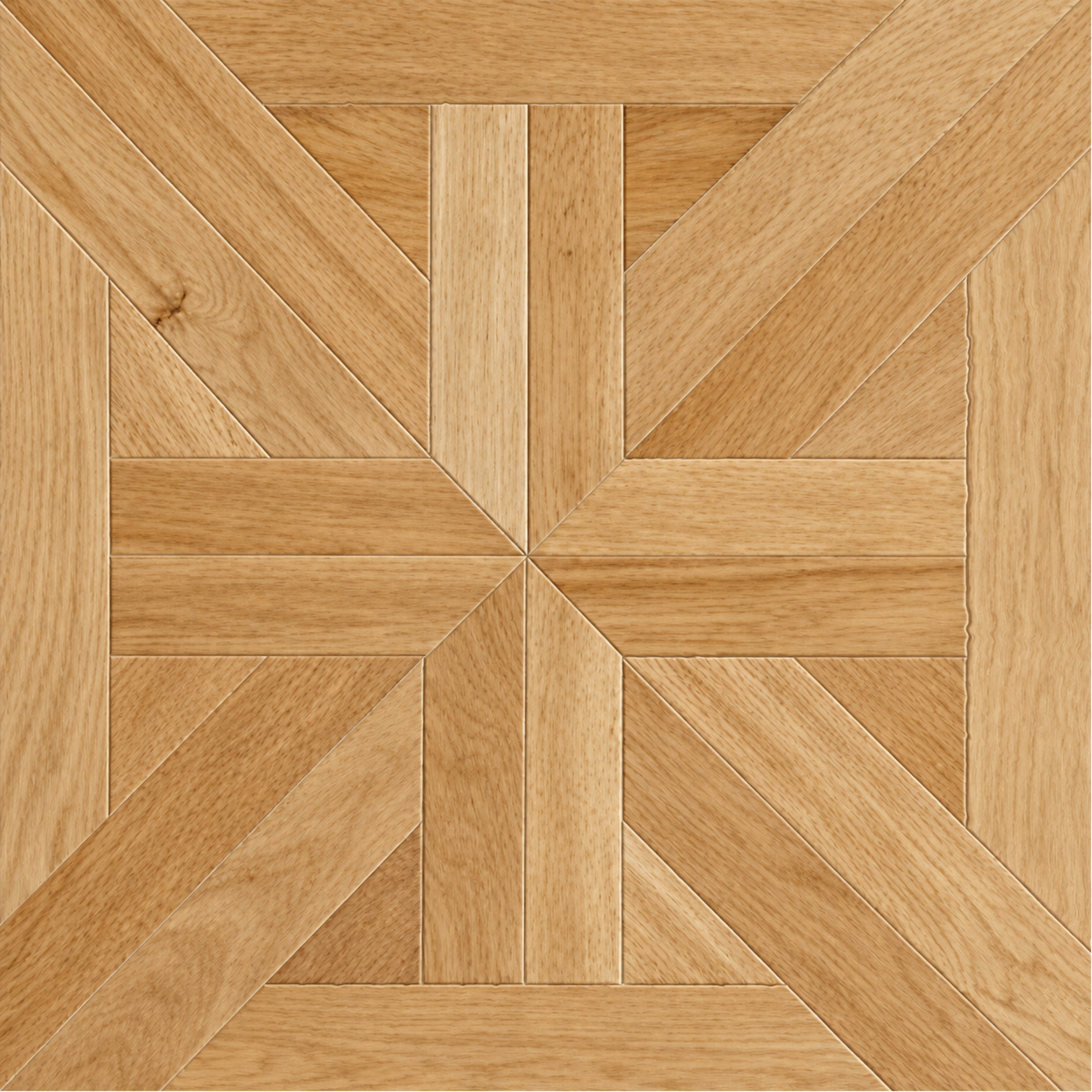 Modular Patterned Quadrotte Parquet Oak Engineered Wood Floor | EF 00081 | 24 x 24 inch (600x600 mm) - 14 mm | 2 mm Oak Wood Top Wear Layer | Suitable For Living Room, Bedroom | Silanblok SM Adhesive Glue Down Installation