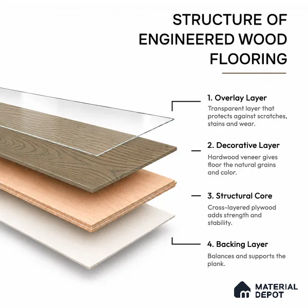 Engineered Wood Floor EF 00068 D Vestige Pearlescent Grey 75 x 8 inch (1900x194 mm) - 14 mm | 3 Layer Flooring | 3 mm Top Layer | 25 Year Warranty | Eco Friendly | Moisture Resistant | Click Lock Technology