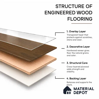 Engineered Wood Floor EF 00068 I Vestige Roasted Nutmeg 75 x 8 inch (1900x194 mm) - 14 mm | 3 Layer Flooring | 3 mm Top Layer | 25 Year Warranty | Eco Friendly | Moisture Resistant | Click Lock Technology