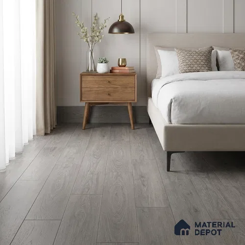 European Oak Engineered Wood Floor EF 00063 D Willow Levante 47 x 5 inch (1200x127 mm) - 12 mm | Multilayer Flooring | 2 mm Top Layer | Suitable with Underfloor Heating | UV Lacquer Coating | Brushed Finish | Drop Lock | 25 Years Warranty