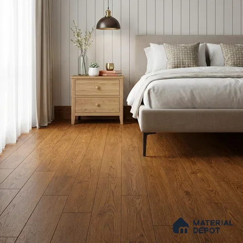 European Oak Engineered Wood Floor EF 00063 Willow Golden Hour 47 x 5 inch (1200x127 mm) - 12 mm | Multilayer Flooring | 2 mm Top Layer | Suitable with Underfloor Heating | UV Lacquer Coating | Brushed Finish | Drop Lock | 25 Years Warranty