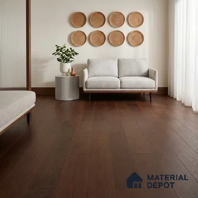 Hardwood Engineered Floor EF 00065 C Slimy Prime Mahogany Walnut (24-75 inch) x 5 inch (600-1900 mm)x125 mm - 14 mm | Multilayer Flooring | 3 mm Top Layer | Random Sizes