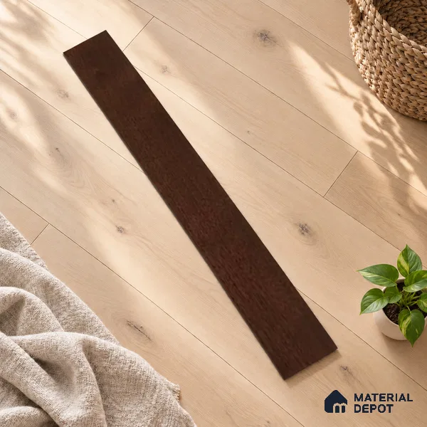 Hardwood Engineered Floor EF 00065 C Slimy Prime Mahogany Walnut (24-75 inch) x 5 inch (600-1900 mm)x125 mm - 14 mm | Multilayer Flooring | 3 mm Top Layer | Random Sizes