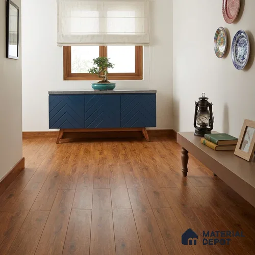 HDF Real Wood Matte Surface Laminate Wood Floor AC5 Grade LF 00339 D Evoke Crafted Oak 48 x 7 inch (1217x168 mm) - 12 mm | Aqua Protect 12 Hours Water Resistance | Anti Static and Stain Resistant | 0.5 mm V Groove | Embossed In Register (EIR) Surface | Uniclic Installation | 36 Plank Variations | 20 Years Warranty