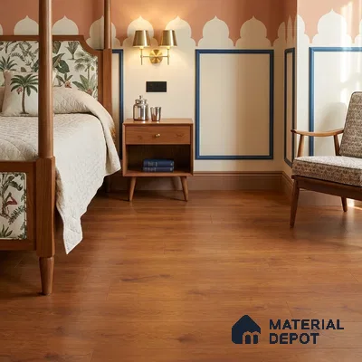 HDF Original Walnut Laminate Wood Floor 48 x 7 inch - 12 mm | LF 00339 | 20 Years Warranty AC5 Grade | 12 Hours+ Water Resistance | DIY Uniclic Installation | Suitable For Living Room, Bedroom & Office | 12 Plank Variations