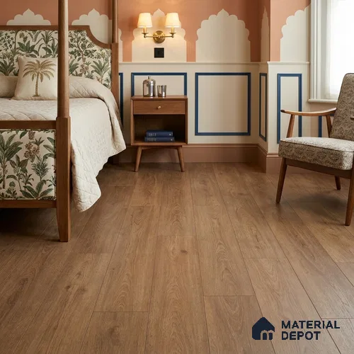 Hybrid HDF Hazel Charm Laminate Wood Floor 48 x 8 inch - 8 mm | LF 00342 C | 25 Years Warranty AC5 Grade | 100 Hours+ Water Proof | DIY Unilin Click Installation | Suitable For Living Room, Bedroom, Kitchen & Office | 48 Plank Variations
